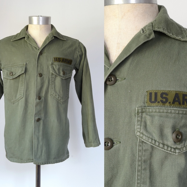 Vintage 1970s || 'Grunt' || OG-107 Utility Shirt || 40" Chest