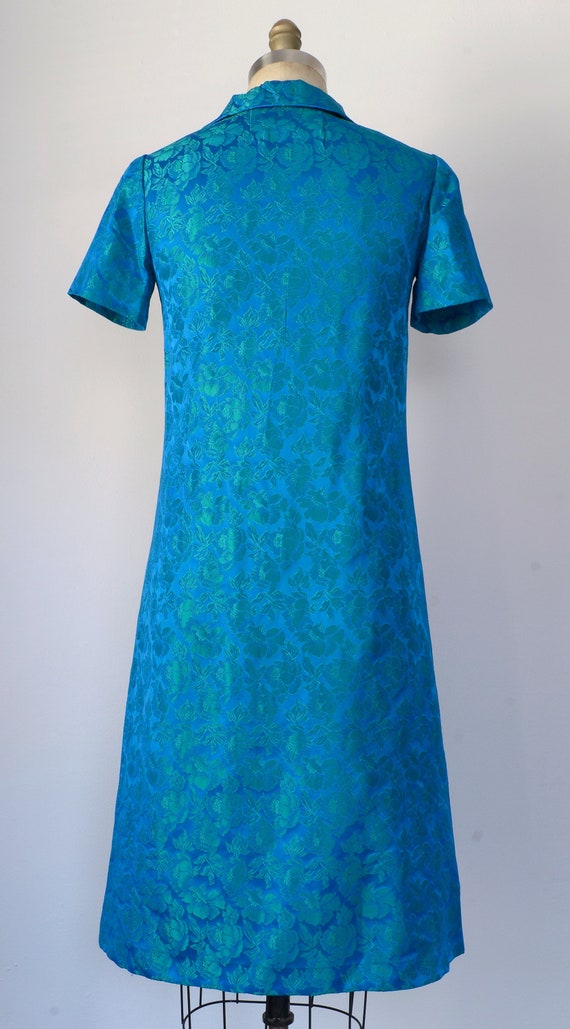 Vintage 1960s || 'Poppies' || Electric Blue Shirt… - image 5