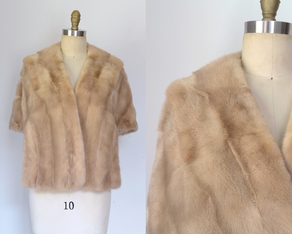 Vintage 1960s || 'Marilyn' || Blonde Mink Fur Shr… - image 1