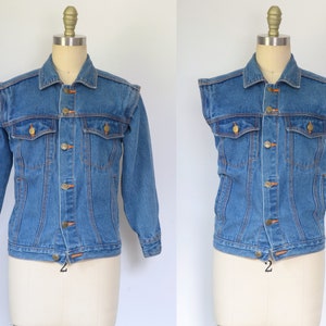 Vintage 1990s || &#39;2Cool&#39; || Convertible Jean Jacket/Vest with Detachable Sleeves || Small