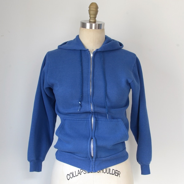 Vintage 1980s || 'Buddy' || Royal Blue Hoodie by Discus Athletic || Small