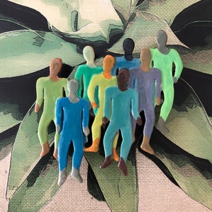 People Brooch - Old with Newly Painted People