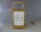 Angelus Mantel Shelf Clock 11 Jewels Mechanical Movement Enameled Roman Numerals Just Fully Serviced Work Perfectly (Watch Video)