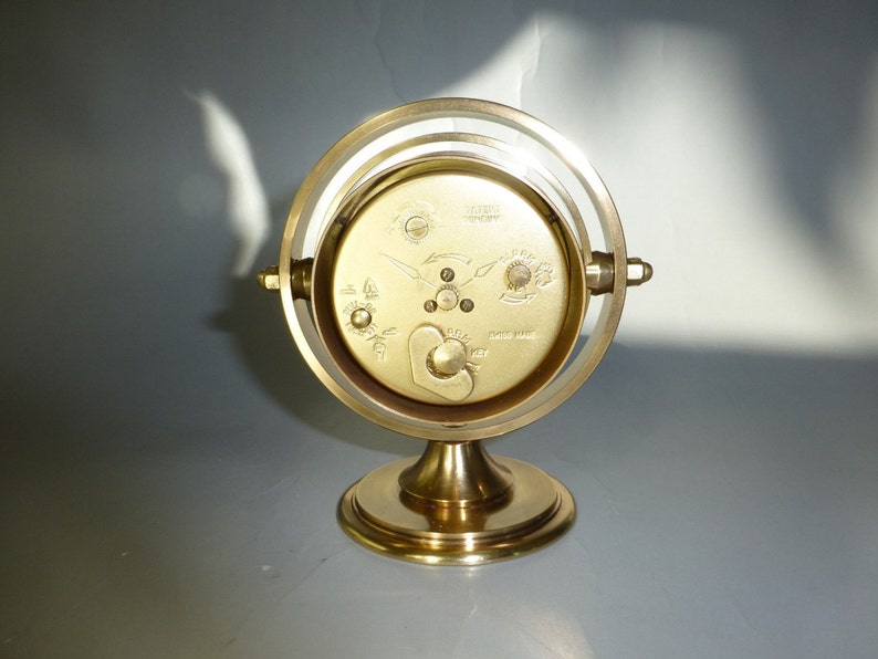 Vintage Swiss Mechanical Wind Up Alarm 8 Day Clock Luxury Etsy