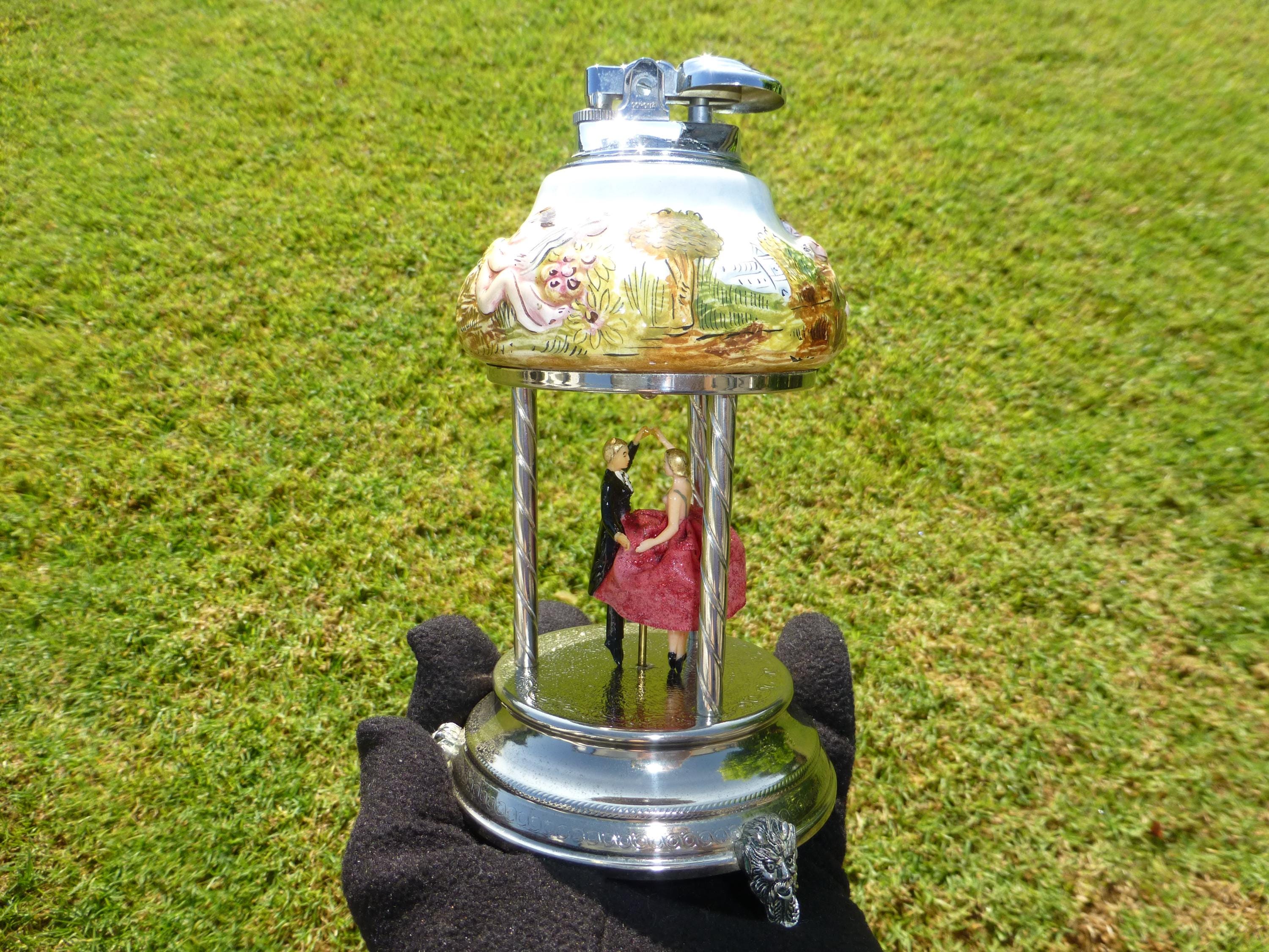 Vintage Reuge Dancing Ballerina Music Box Automaton With Cigarette