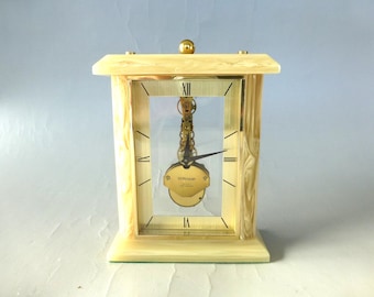 Rare Vintage German made skeleton 8 day Skeleton Baguette Type movement clock fully serviced ( Watch The Video)