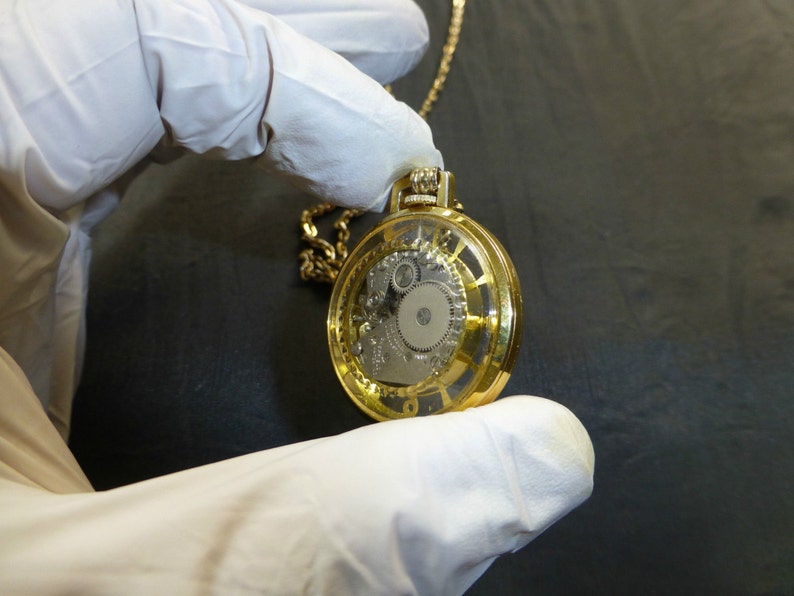 Vintage Swiss SHEFFIELD MECHANICAL Pendant Watch Necklace With Original