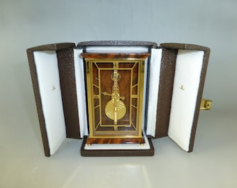 Vintage Jaeger Lecoultre Skeleton Clock: Swiss 8 Day Baguette Movement