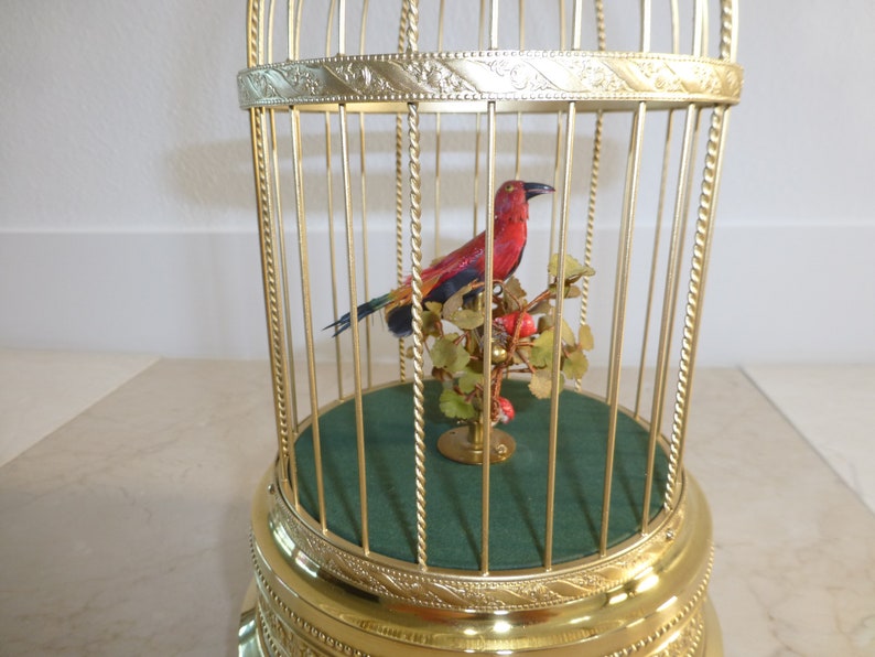 Top Quality Vintage Made German Singing Bird Cage Music Box Automaton