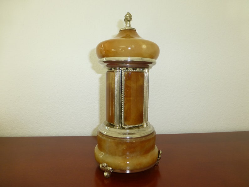 Vintage Swiss Reuge Dancing Ballerina Music Box Carousel Cigarette