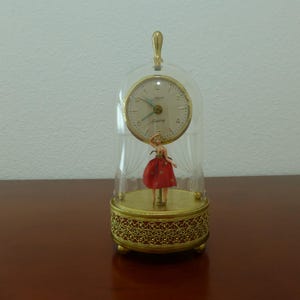 Vintage Reuge Swiss Ballerina Music Box Automaton - Restored German Alarm Clock