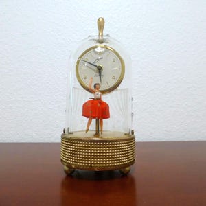 Vintage Reuge Swiss Ballerina Music Box Automaton: Restored German Alarm Clock