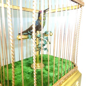 Rare Antique French Automaton Singing Bird Cage Music Box Customized Bird Tone