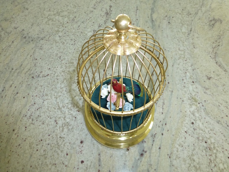 Top Quality Vintage Made German Singing Bird Cage Music Box Automaton