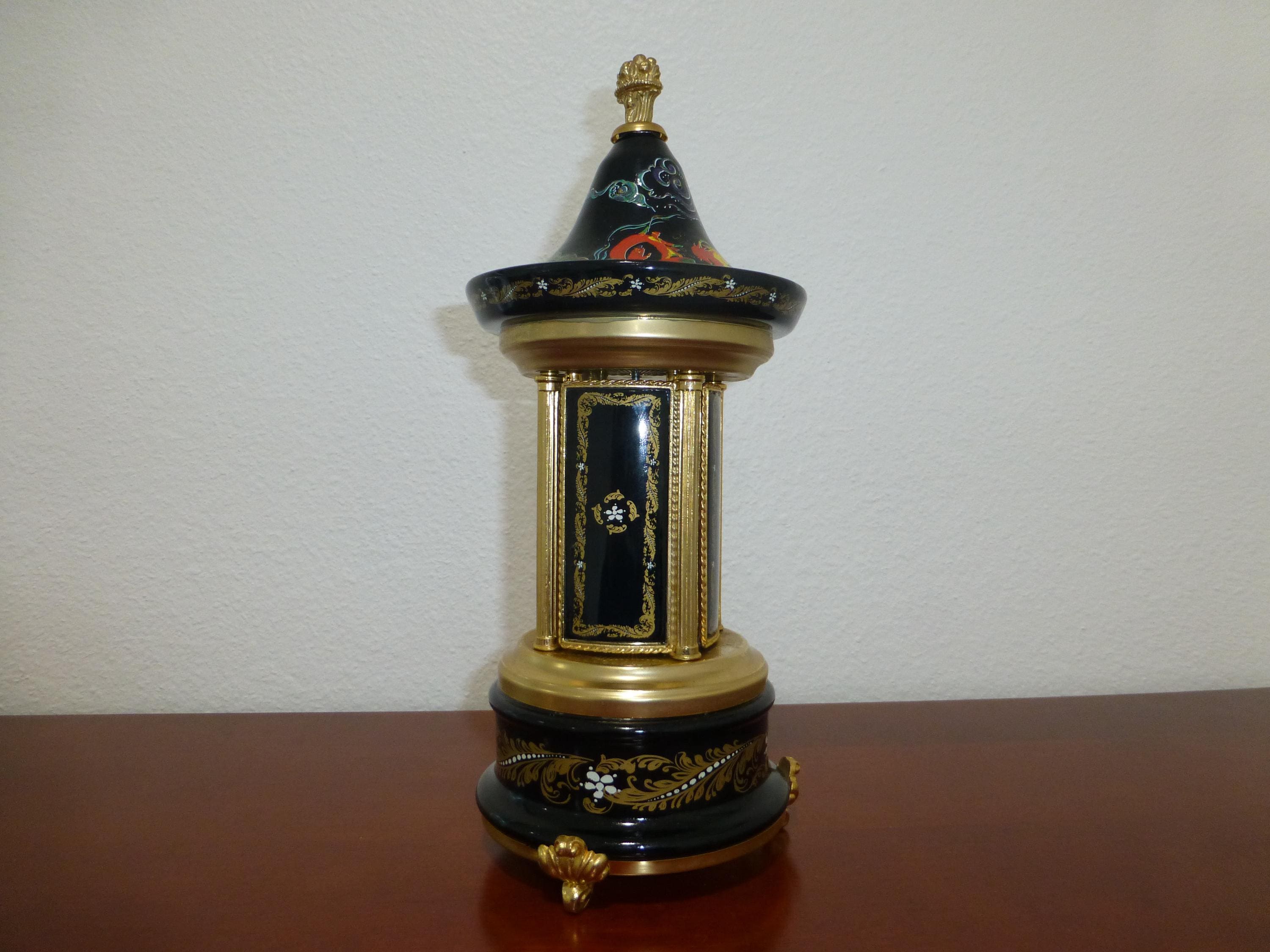 Vintage Swiss Reuge Dancing Ballerina Music Box Carousel Lipstick