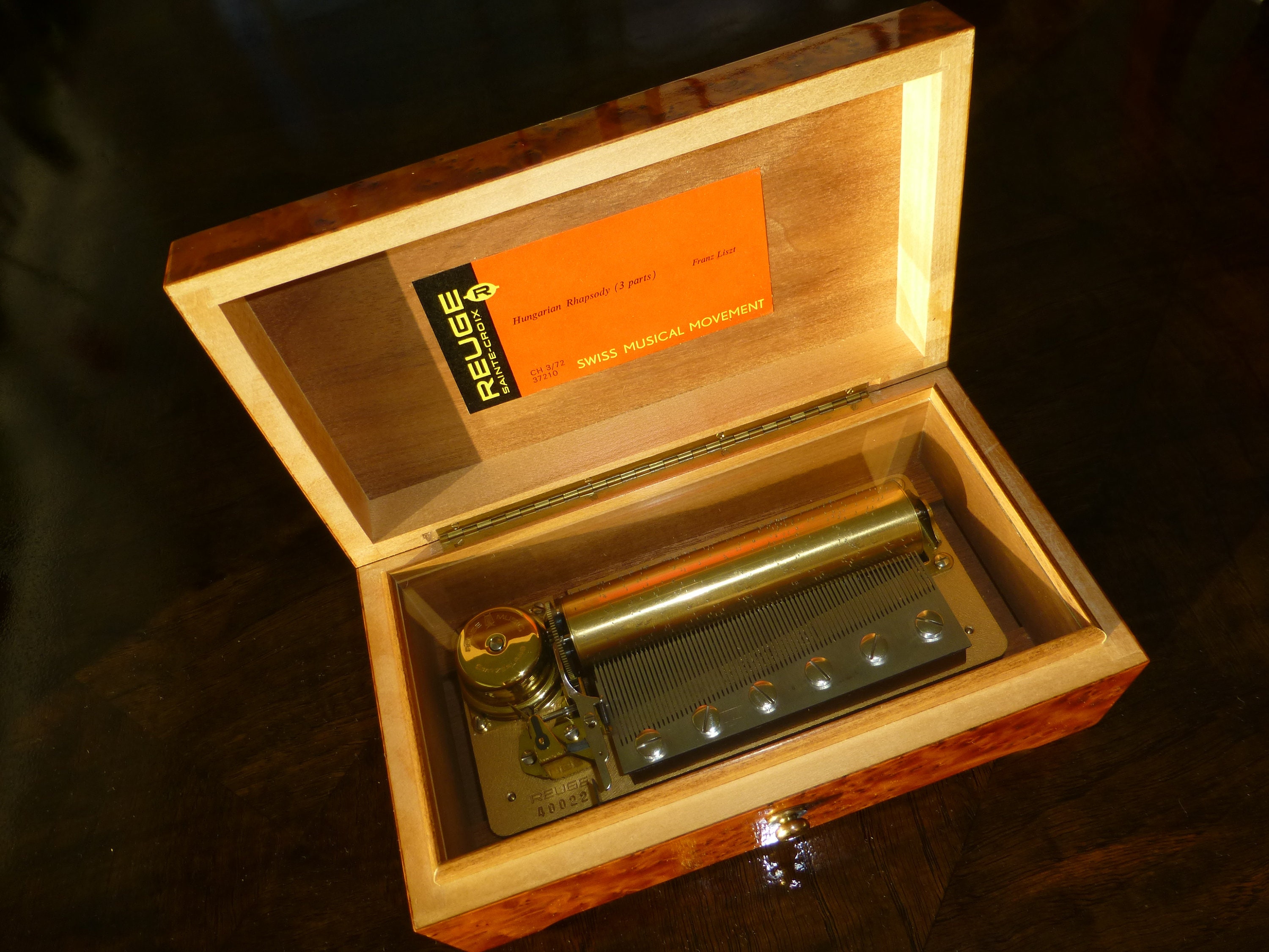 EXC Vintage Reuge Music Box 72 / 3 Plays : Liszt Hungarian