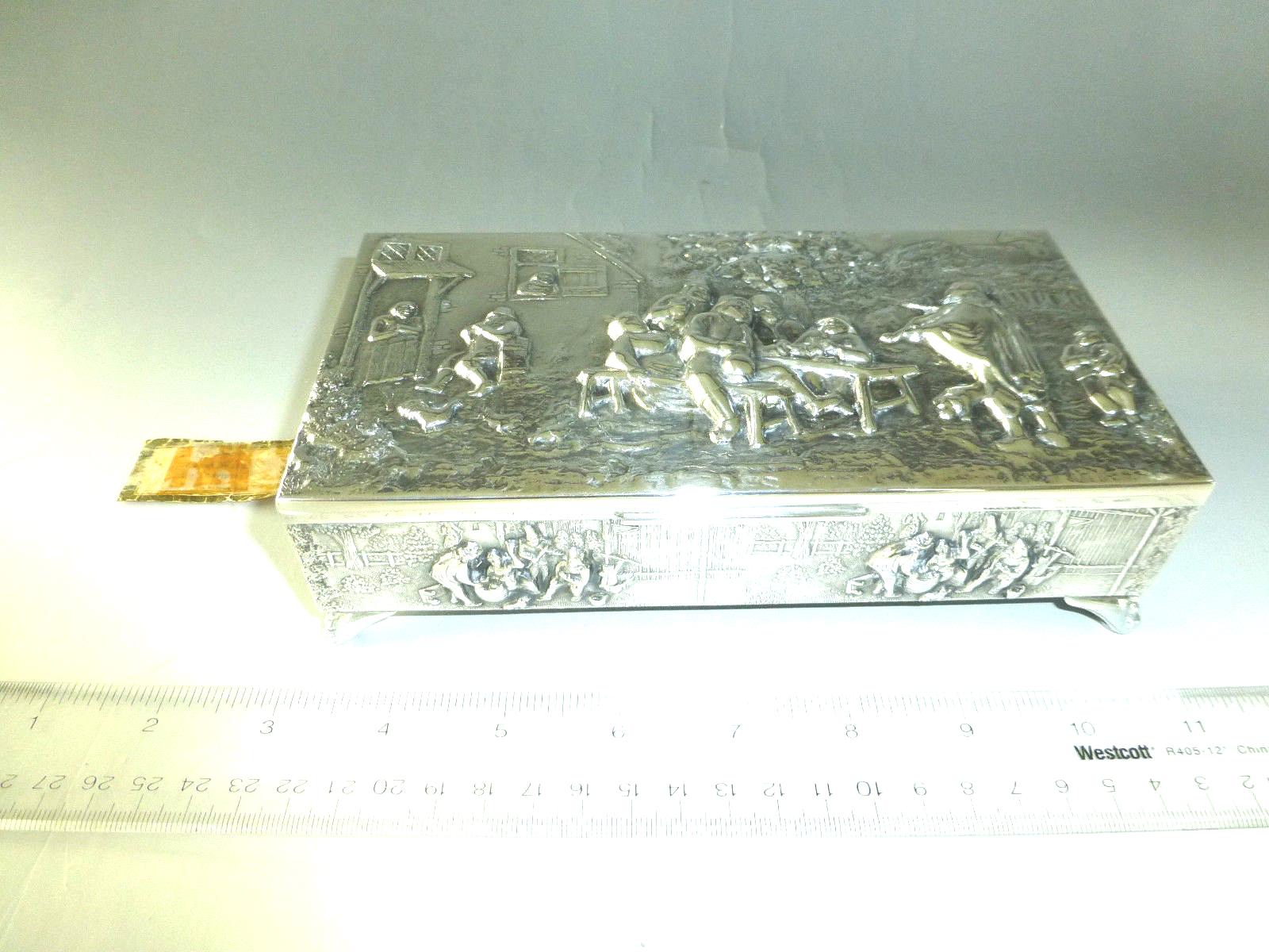 Vintage Thorens Music Box: Silver Plated Case, Swiss Movement, Made in Denmark