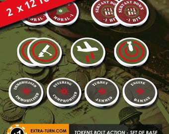 2 x Set of 12 Game Tokens (23 mm) – Bolt Action Special