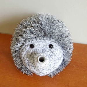 Silver Grey Hedgehog Teapot Cover, Handmade Thick Tea Cozy Gift for Woodland Kitchen Lovers, Great Britain