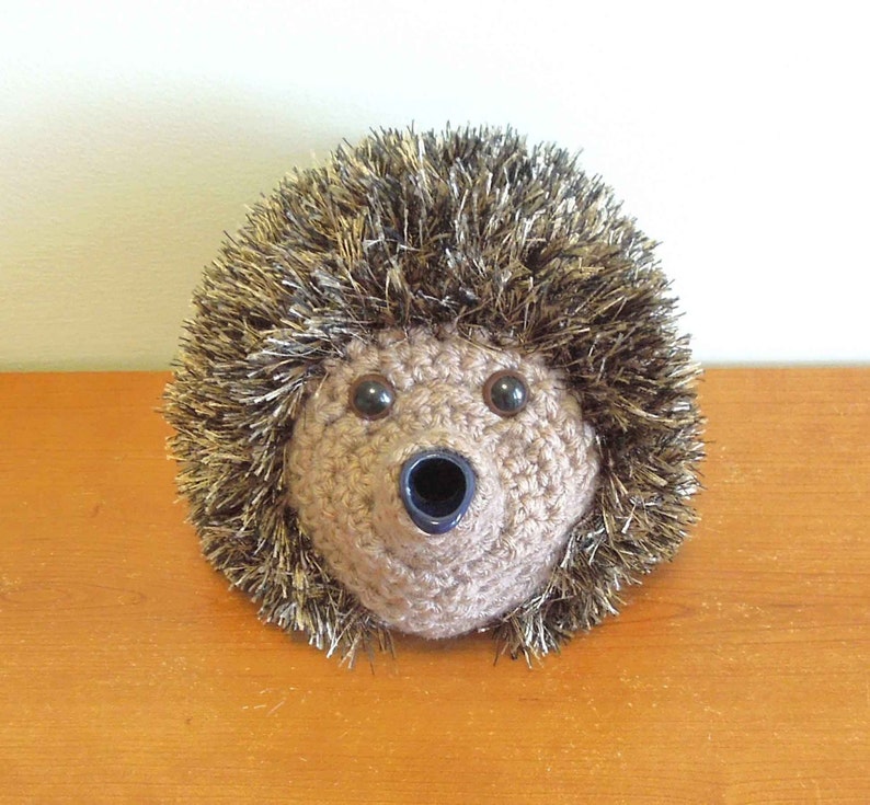 Small Handmade fluffy hedgehog tea cosy, fits 2 cup pot, 450ml. kitchen, animal, housewarming, knitted, tea cosy decor, small teacozy image 1