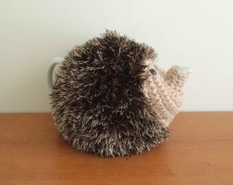Handmade hedgehog tea cozy. Harry the pot cover , for 4 - 6 cup teapot . Plush woodland hedgehog teacosy for breakfast tea or gift