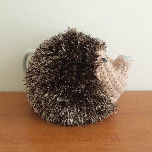Handmade hedgehog tea cozy. Harry the pot cover , for 4 - 6 cup teapot . Plush woodland hedgehog teacosy for breakfast tea or gift