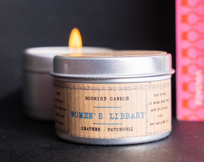 WOMEN'S LIBRARY Candle | Book Candles | 50ml MINI Soy Candle Sample | Bookish Candle | Literary Candles | Bookworm Gifts