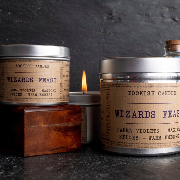 WIZARDS FEAST Candle | BOOKISH Candle Soy | Book Candles | Book Lover Gift | Literary Gifts | Bookworm