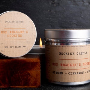 MRS WEASLEY&#39;S Cookies Candle | Bookish Soy Candle | Book Candles | Bookish Gift | Literary Gifts | Bookworm