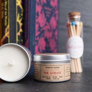 THE LIBRARY Candle | Book Candles | 50ml MINI Soy Candle Sample | Bookish Candle | Literary Candles | Bookworm Gifts