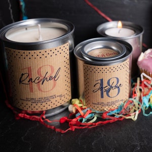 18th BIRTHDAY CANDLE Personalised | 18th Birthday Gift | Soy Candle | Personalised 18th Birthday Gift | Personalised Candles