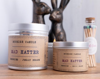 MAD HATTER CANDLE | Book Lover Soy Candle | Book Candles | Alice in Wonderland | Bookish Candles | Book Lover Gift