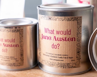 JANE AUSTEN candle | Book Candle | What would Jane Austen do? | Bookish Candle | Bookish Gift | Book Candle | Book Lover