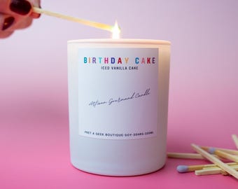 BIRTHDAY CAKE Soy Candle • Happy Birthday Gift • Scented Wax • Artisan Made Gifts
