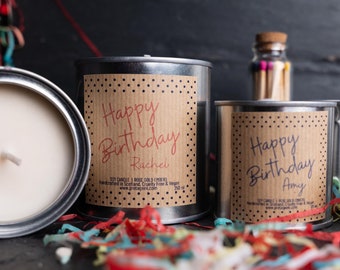 HAPPY BIRTHDAY Candle Personalised | Birthday Gift | Soy Candle | Personalised Birthday Gift | Personalised Candles