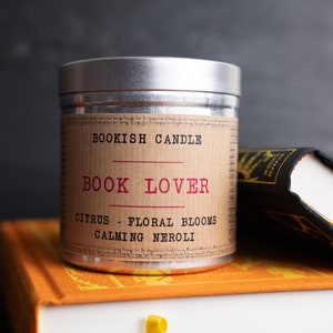 BOOK LOVER Candle Bookish Candles Soy Candle Book Candles Bookish Gift Literary Gifts Book Lovers image 2