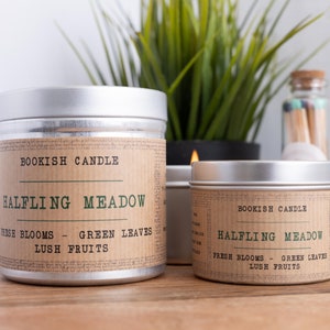 HALFLING MEADOW Bookish Candle | Book Lover Soy Candle | Book Candles | Elvish | Book Lover Gift | Literary Gifts