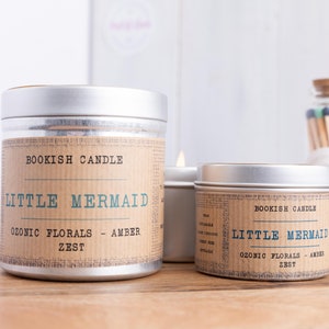 LITTLE MERMAID CANDLE | Book Lover Soy Candle | Fairy Tale Gifts | Mermaid Candle | Fandom Candle | Book Candles