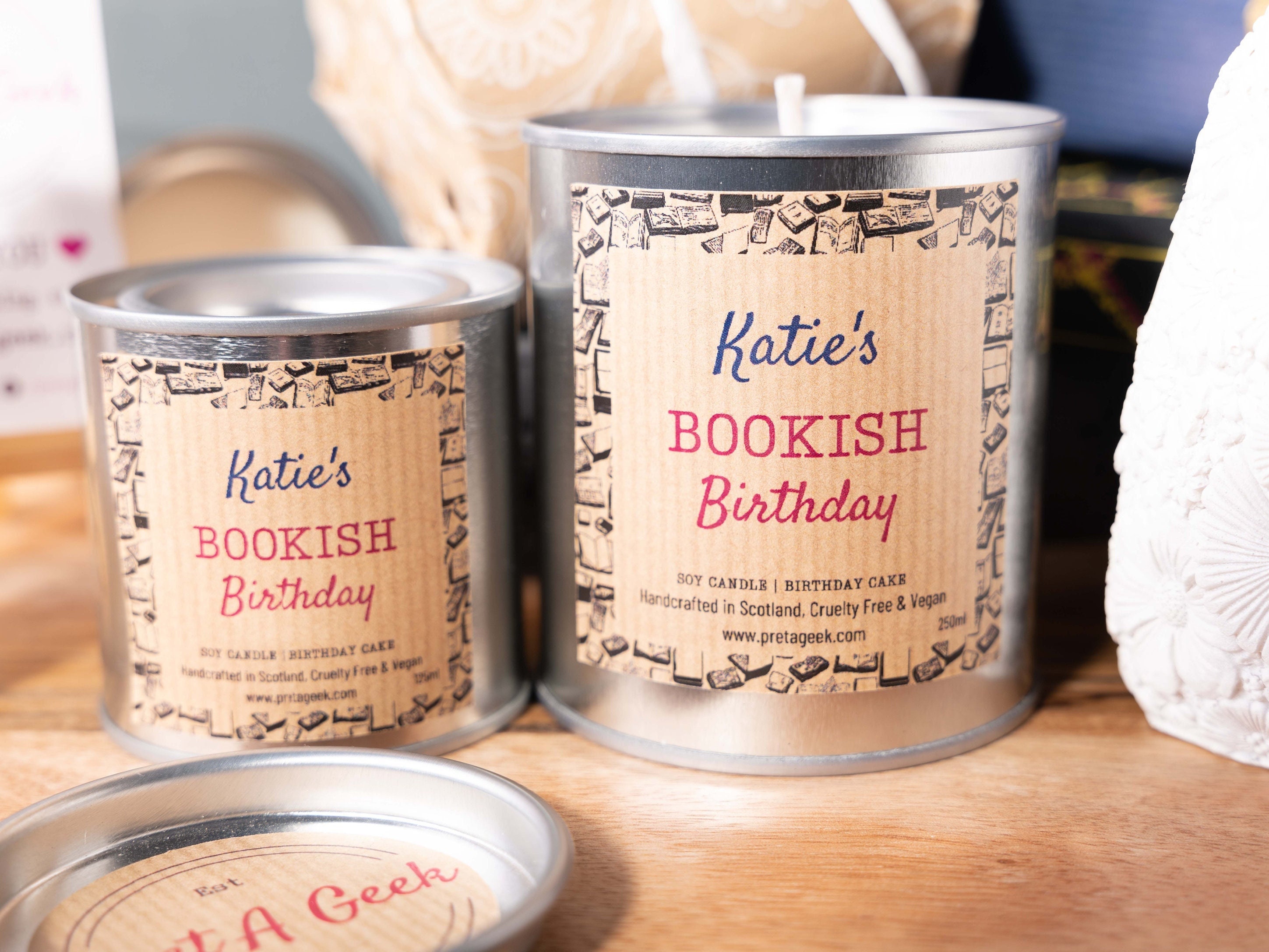 BOOKISH BIRTHDAY Personalised Candle Book Lover Candle Custom Book Candle  Paint Pot Candle 