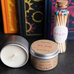 BOOK LOVER Candle 50ml MINI Bookish Candles Soy Candles Sample Book Candles Bookish Gift Literary Gifts Book Lovers image 3