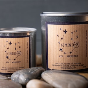 GEMINI STAR SIGN Candle | zodiac | constellation | personalised Gemini gift | personalised star sign candle