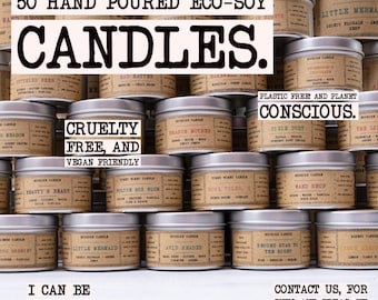 SOY CANDLES BULK | 50 x 50ml | Party Favours | Wedding Favors | Book Boxes | Custom Candles | Wholesale Candles | Vegan