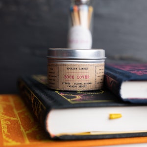 BOOK LOVER Candle 50ml MINI Bookish Candles Soy Candles Sample Book Candles Bookish Gift Literary Gifts Book Lovers image 2