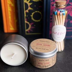 BOOK LOVER Candle 50ml MINI Bookish Candles Soy Candles Sample Book Candles Bookish Gift Literary Gifts Book Lovers image 6