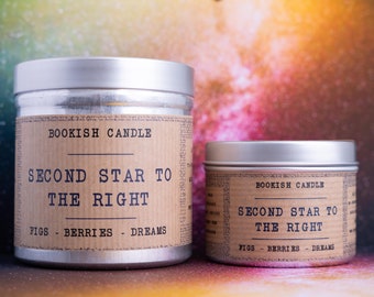 SECOND STAR To The Right Candle | Book Lover Candle | Book Candle | Bookish Candles | Fairy Tale Gifts