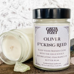 Oliver Reed Soy Candle, Greta Van Fleet Gift, Jake Kiszka Candle, Mystery Crystal Candle, 10 oz Candle Jar, GVF Home Fragrance, Hidden Gem