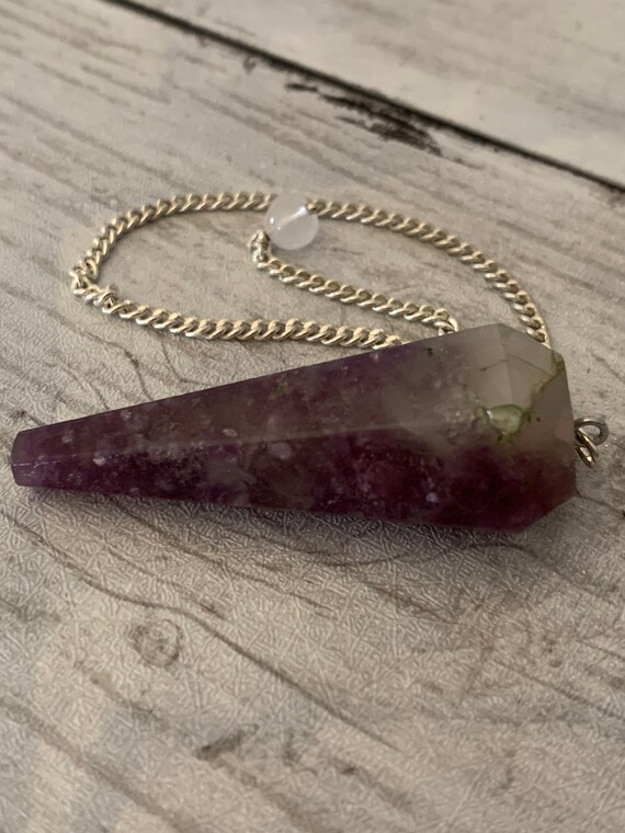 Lepidolite Pendulum, Faceted Gemstone, Faceted Crystal, Calming Stone, Divination Tools, Pendulum Crystal, Spiritual Gift, Psychic Tools