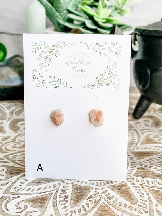 Sunstone Earrings, Stud Earrings, Crystal Gemstone Earrings, Witchy Jewelry, Witchy Earrings, Crystals for Confidence