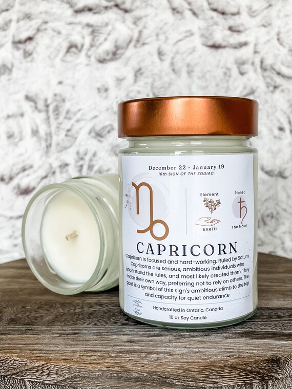Astrology Candle, Custom Candle Scent, Capricorn Gift, Zodiac Candle, Horoscope Candle, Star Sign Gift, Birthday Gift Candle, Natural Soy
