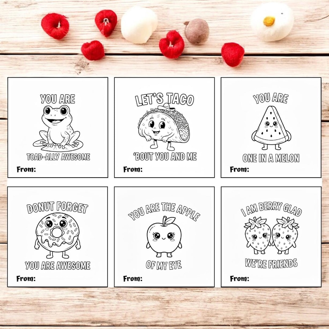 Valentines Coloring Cards, Valentines Day Valentine Cards, Valentine's ...